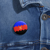 Polyamory Pride Flag Pin: Round Button with Sharp Design